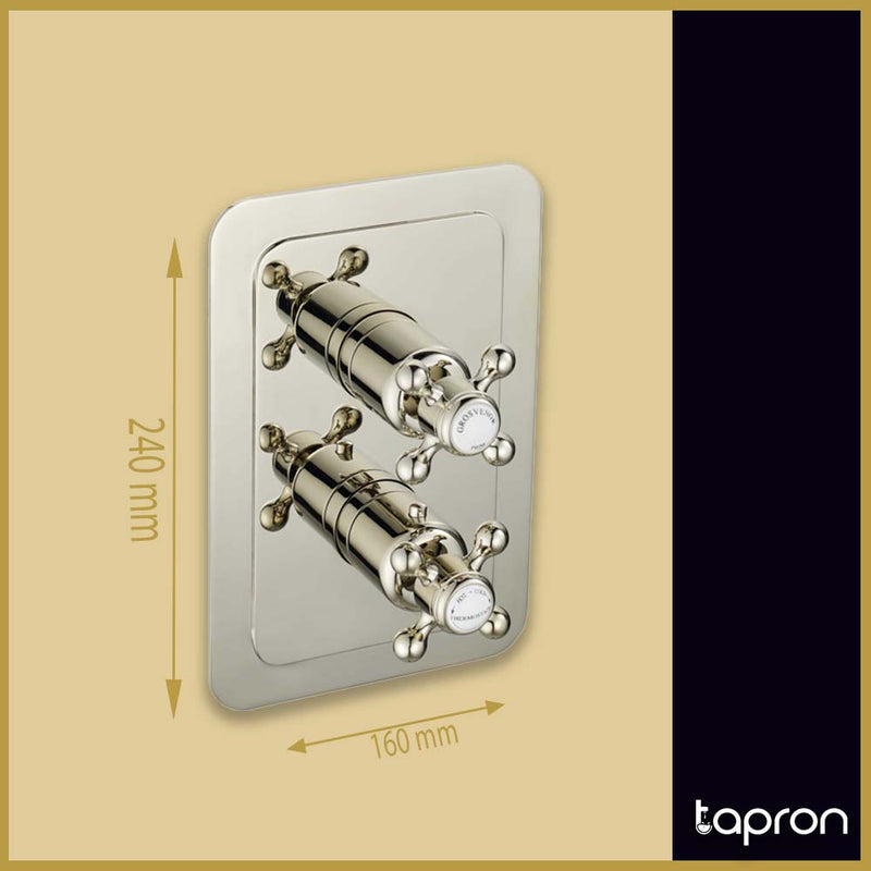 Traditional Wall Mounted Shower Mixer Valve with 2 Outlets – Tapron