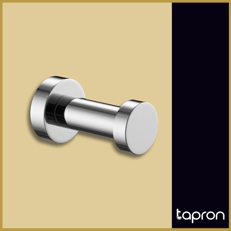 Chrome Wall-Mounted Round Robe Hook- Tapron