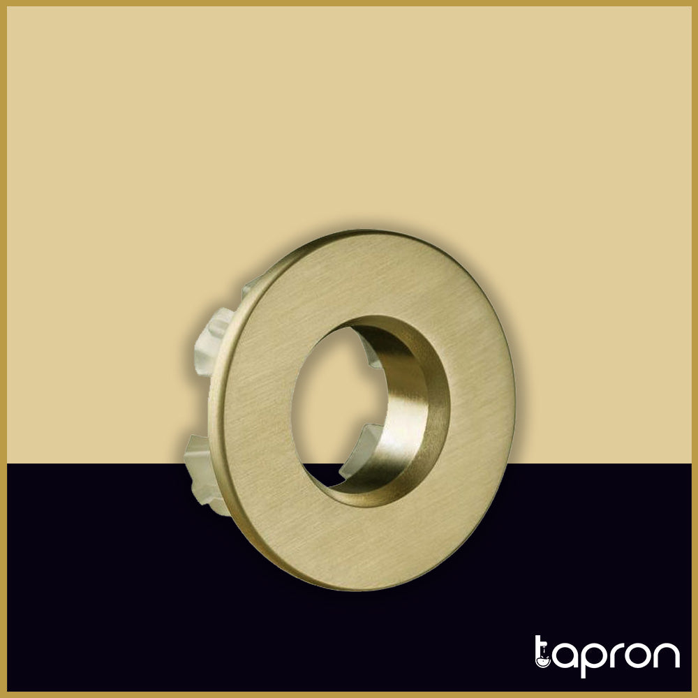 Gold Basin Sink Overflow Cover - Brushed Brass Secondary image