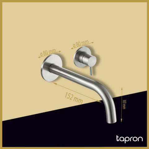 2-Hole Wall-Mounted Single Lever Basin Mixer Tap-Tapron