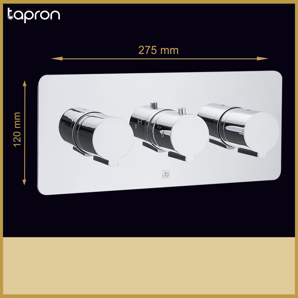 Luna Thermostatic Concealed 2 Outlet Shower Valve-Tapron