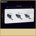 Luna Thermostatic Concealed 2 Outlet Shower Valve-Tapron