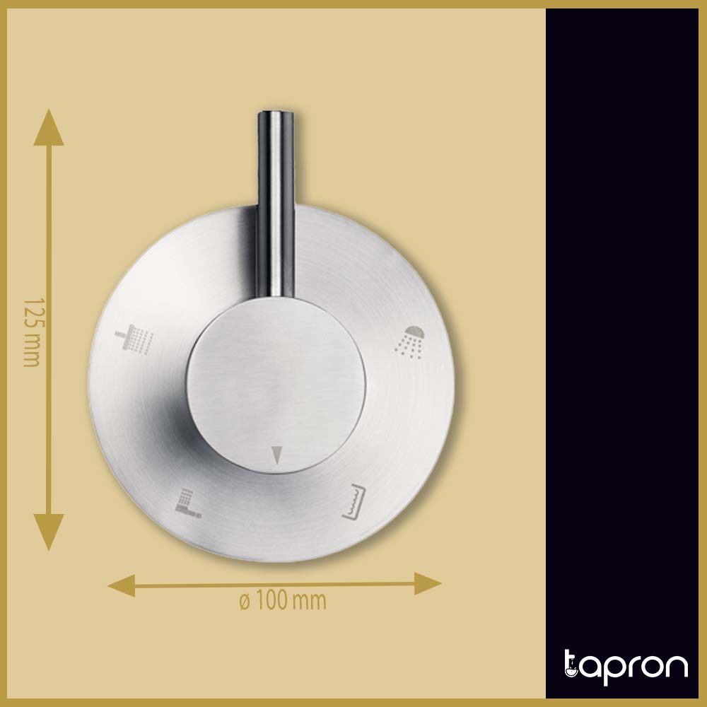 Brushed Stainless Steel 4  Way Diverter Valve Secondary image