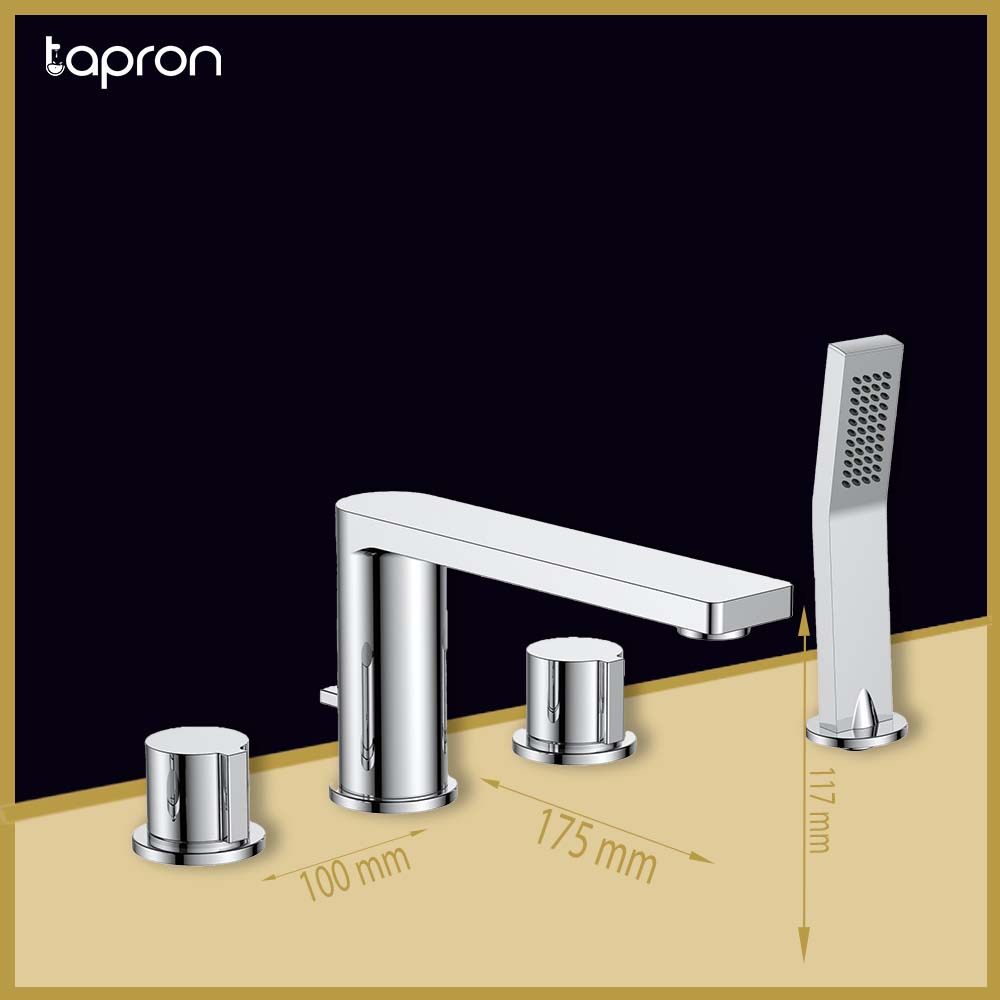 2-Outlet and 4-Hole Tap with Shower Kit- Tapron
