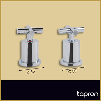Deck Mounted Traditional Chrome Panel Valves – Set of 2 Secondary image