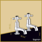 Black Crosshead Traditional Deck Mounted Basin Pillar Tap –Tapron
