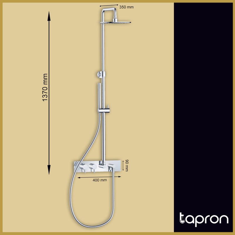 Chrome traditional shower riser rail kit-Tapron