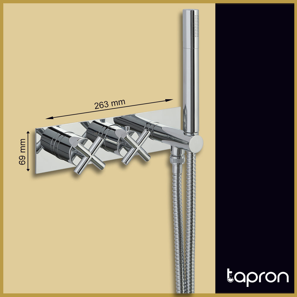 Wall Mounted Concealed Shower Mixer Valve with Handset - Tapron