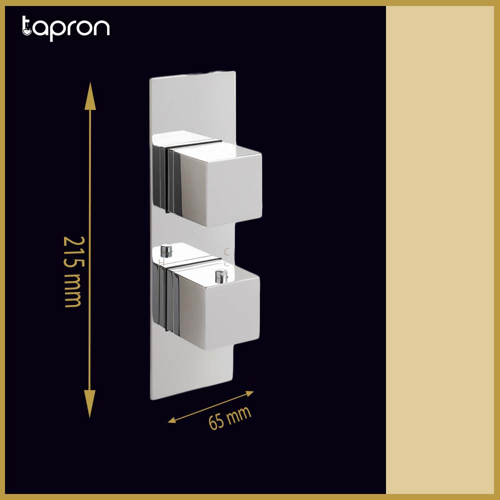 Chrome Concealed 3 Outlet Shower Valve-Tapron