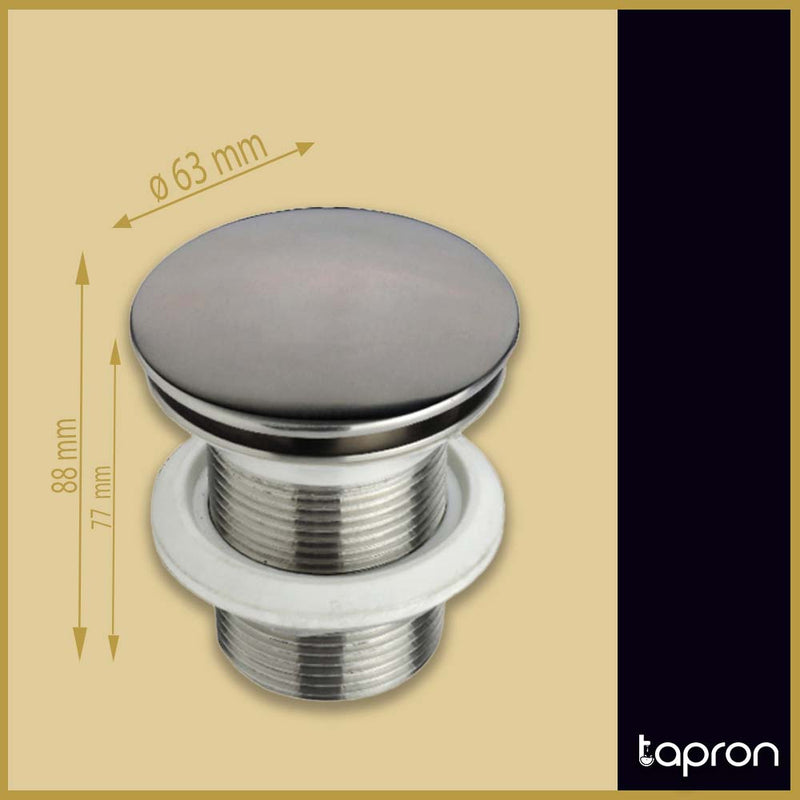 Freeflow Basin Waste with Brushed Stainless Steel Finish-Tapron