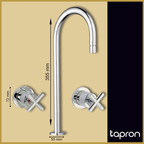 Deck Mounted Spout with Concealed Stop Valve - Tapron