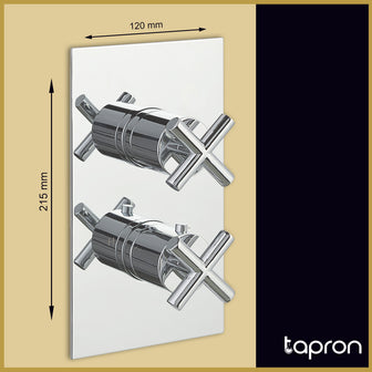 Modern 3 Way Concealed Thermostatic Shower Valve – Chrome Secondary image