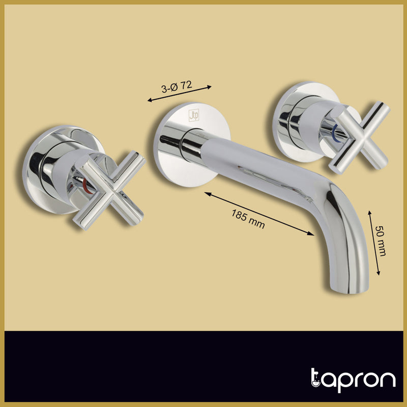 Chrome Wall Mounted Sink Mixer Tap - Tapron