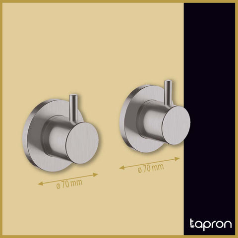 Wall Panel Brushed Stainless Steel On/Off Valves-Tapron