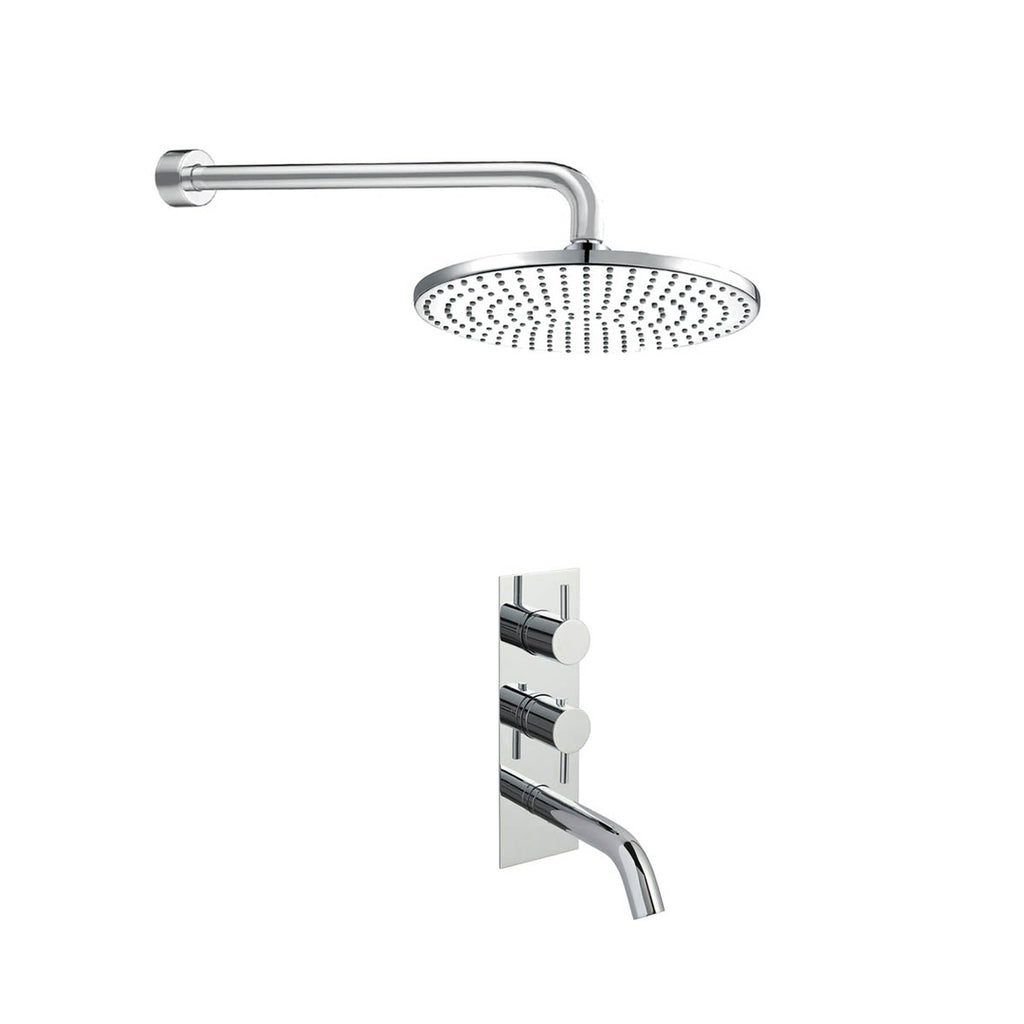 Thermostatic 2 Outlet Concealed Shower Valve with Overhead Shower
