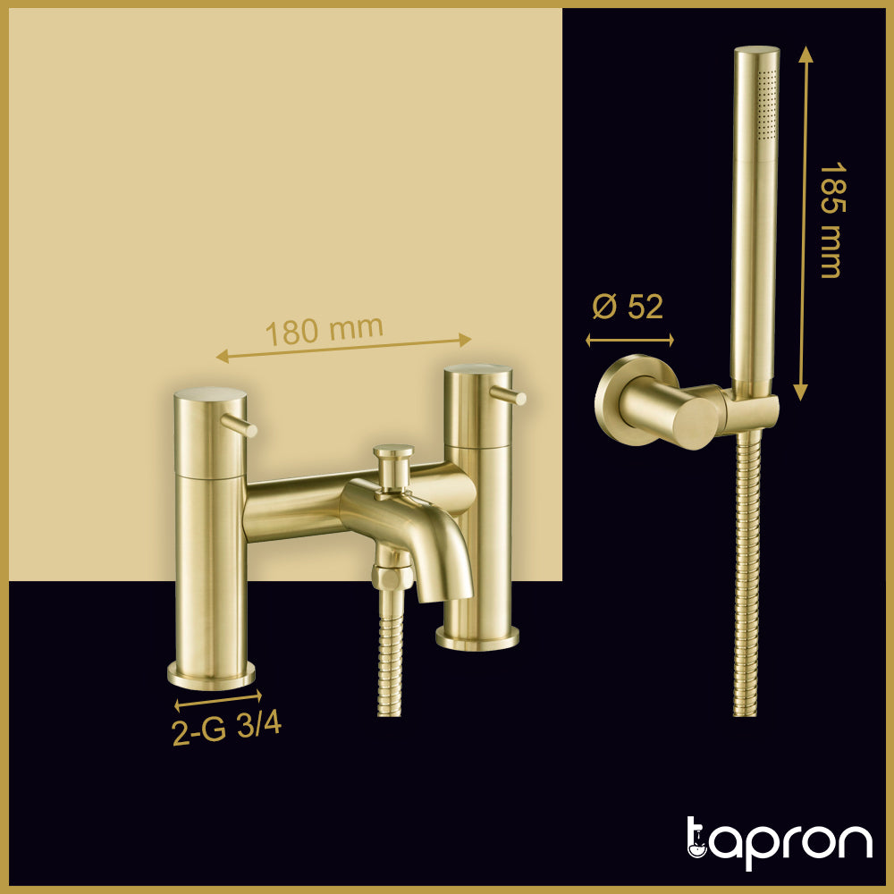 Modern gold bath taps-Tapron