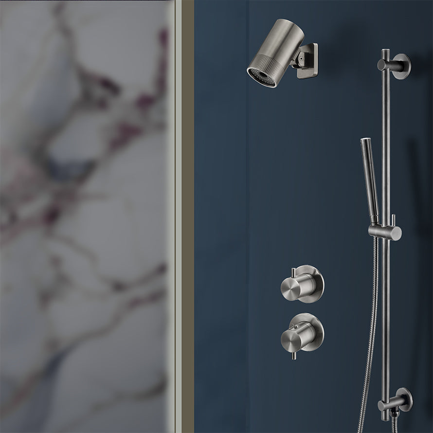 Thermostatic Concealed 2 Outlet Shower Valve - Brushed Black