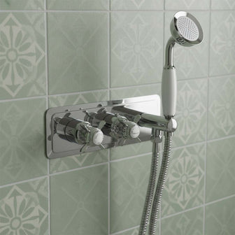 Thermostatic Concealed 2 Outlet Shower Valve with Handset Main image