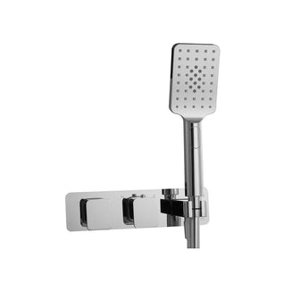 Thermostatic Concealed 2 Outlet Shower Valve with Shower Handle - Chrome Main image