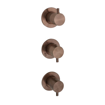 Thermostatic Concealed 3 Outlet Shower Valve - Brushed Bronze Secondary image