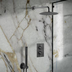 black concealed shower