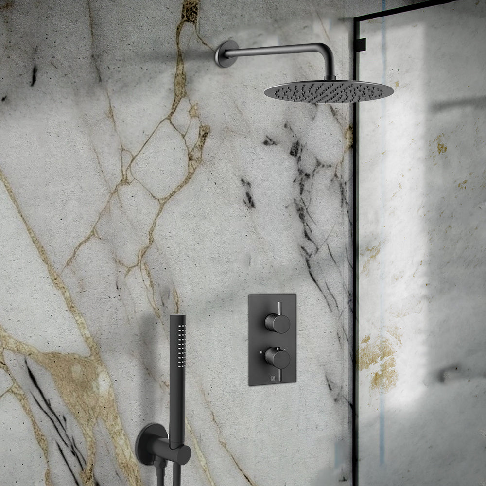 black concealed shower