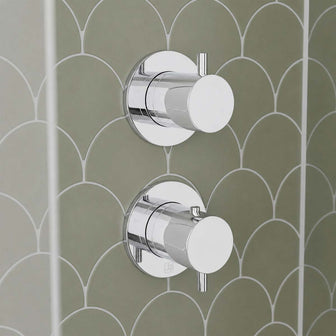 Thermostatic Shower Valve 2 Outlets 2 Dials - Chrome Main image