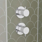 Thermostatic Shower Valve 2 Outlets 2 Dials - Chrome