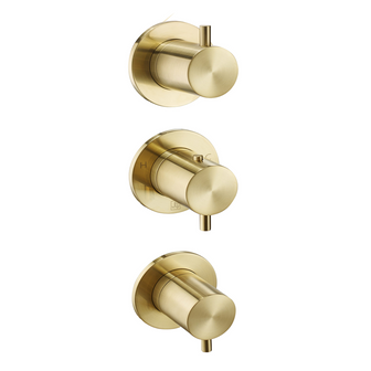 3 Outlet Thermostatic Concealed Shower Valve - Brushed Brass Secondary image