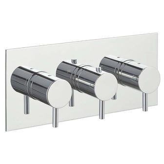 Chrome 3 Outlet Thermostatic Concealed Shower Valve Horizontal Secondary image