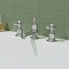Three hole deck mounted bath filler tap