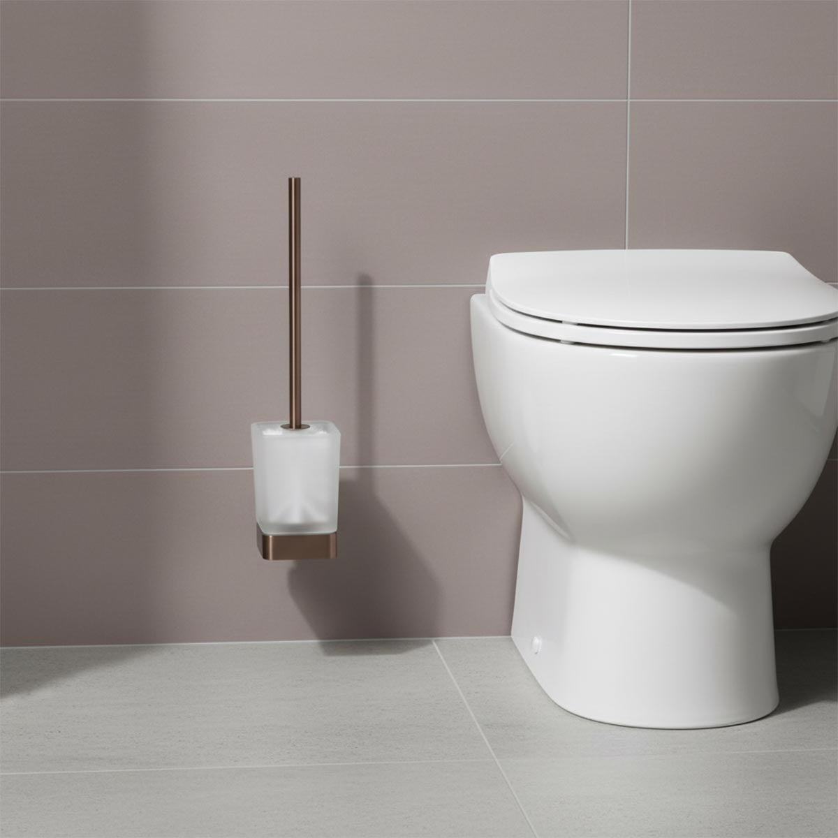  Toilet Brush Holder Wall Mounted - Brushed Bronze