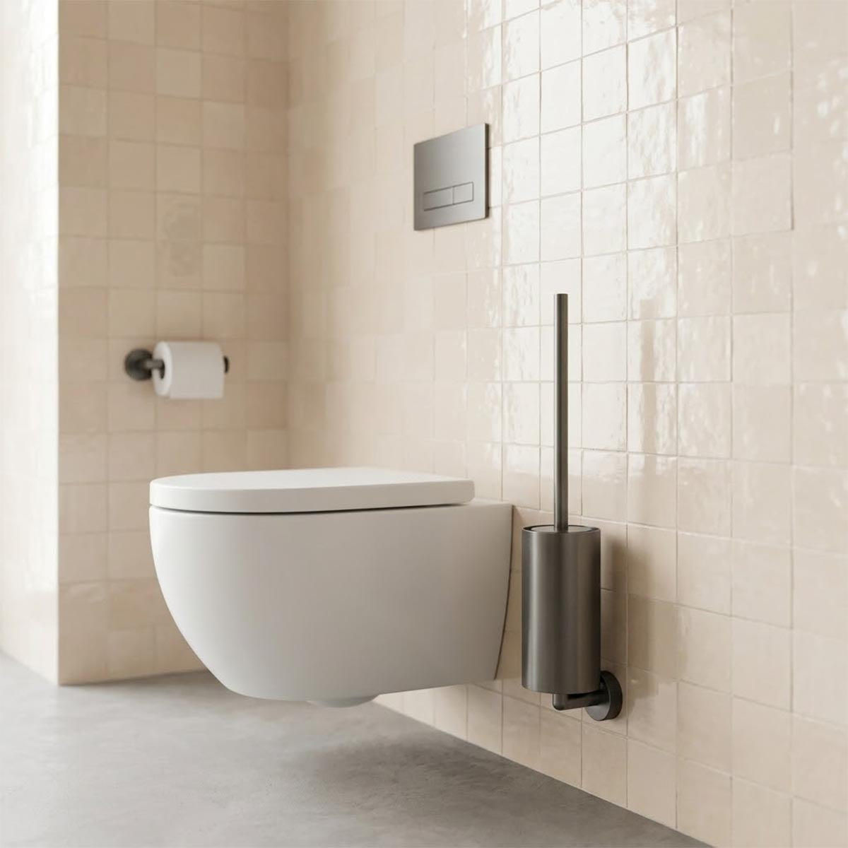Toilet Brush Set Wall Mounted - Brushed Black