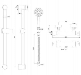 Shower slider rail with multifunction hand shower Secondary image