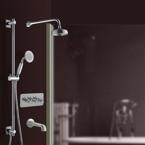  Chrome 3 Outlet Concealed Shower Mixer Valve