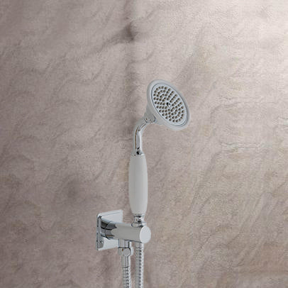 Traditional Shower Handset with Outlet Elbow, Bracket and Hose - Chrome Finish 406