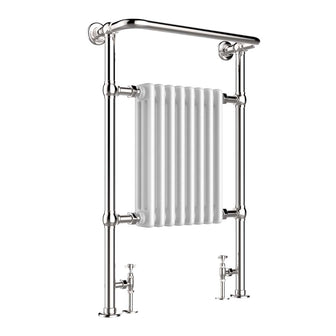 Traditional Towel Radiator with Overhanging Rail - Chrome 963mm x 673mm Secondary image