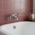 Traditional 2 hole Wall Mounted Bath Filler Tap - Chrome 