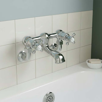Traditional 2 hole bath tap wall mounted Main image