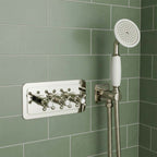 Traditional 3 Outlet Concealed Thermostatic Shower Mixer Valve – Nickel