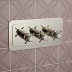 Traditional 3 way thermostatic shower valve - Brushed Nickel