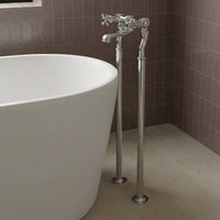 Traditional Crosshead Floorstanding Bath Filler Tap - Chrome