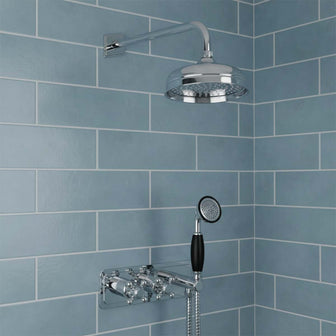 Traditional Chrome Shower Head 150mm and Fixed Shower Arm 400mm Set Main image