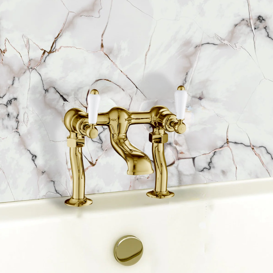 Traditional Deck Mounted Bath Filler Tap – Gold