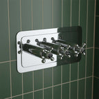 Traditional Dual Outlet Concealed Shower Valve with Crosshead Handles -  Landscape