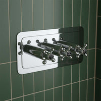 Traditional Dual Outlet Concealed Shower Valve with Crosshead Handles -  Landscape