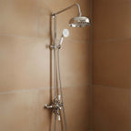 Traditional Exposed Thermostatic Shower Valve with Riser and Kit - Brushed Nickel 