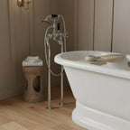 Traditional Free standing Bath Mixer Tap with Shower headset  – Chrome