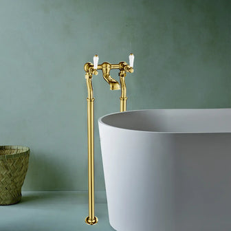 Traditional Freestanding Bath Tap - Polished Gold Secondary image