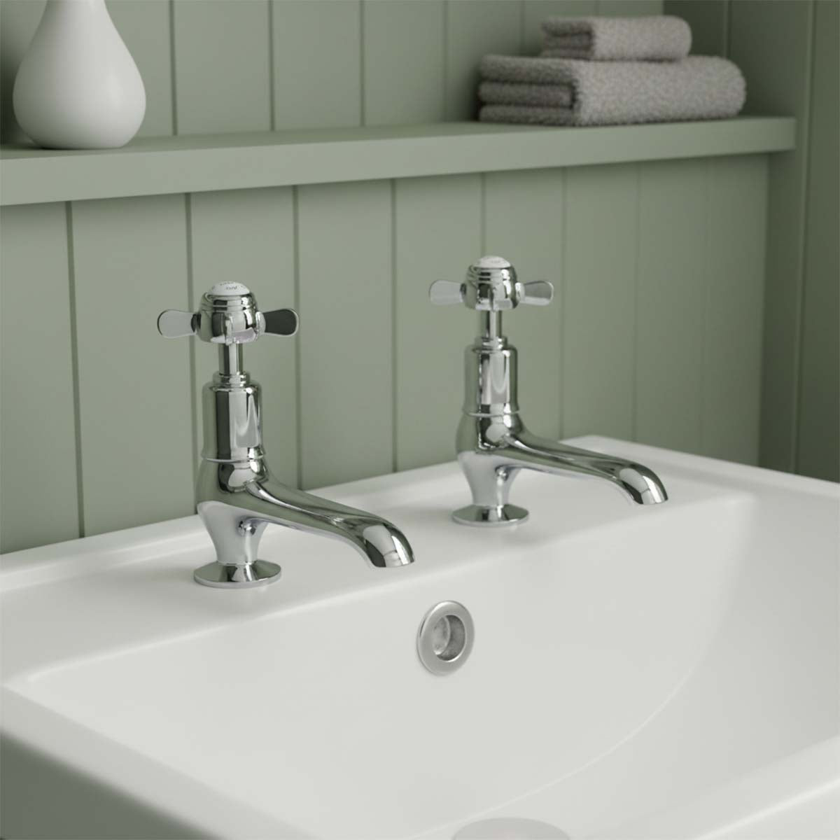Traditional Long Nose Basin Pillar Taps